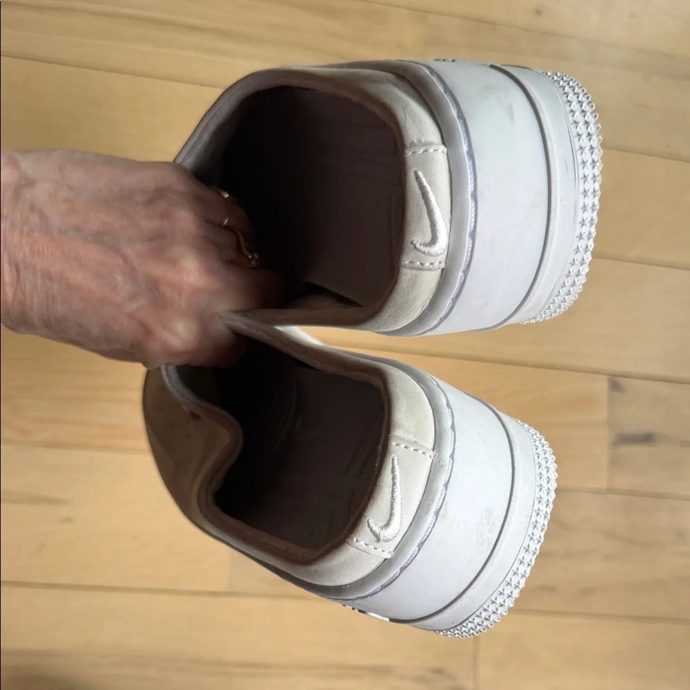 Nike Air Force 1 Lover XX Off-White Leather Platform Mules AO1523-100 Mens 9.5